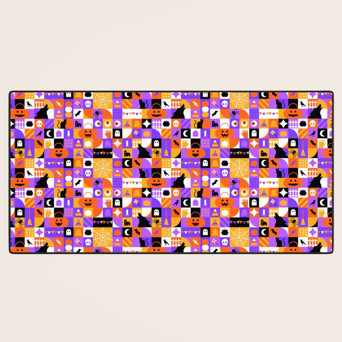 Geometric halloween mosaic pattern Desk Mat Gallery Image 3