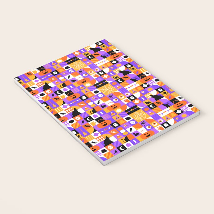 Geometric halloween mosaic pattern Notebook Gallery Image 3