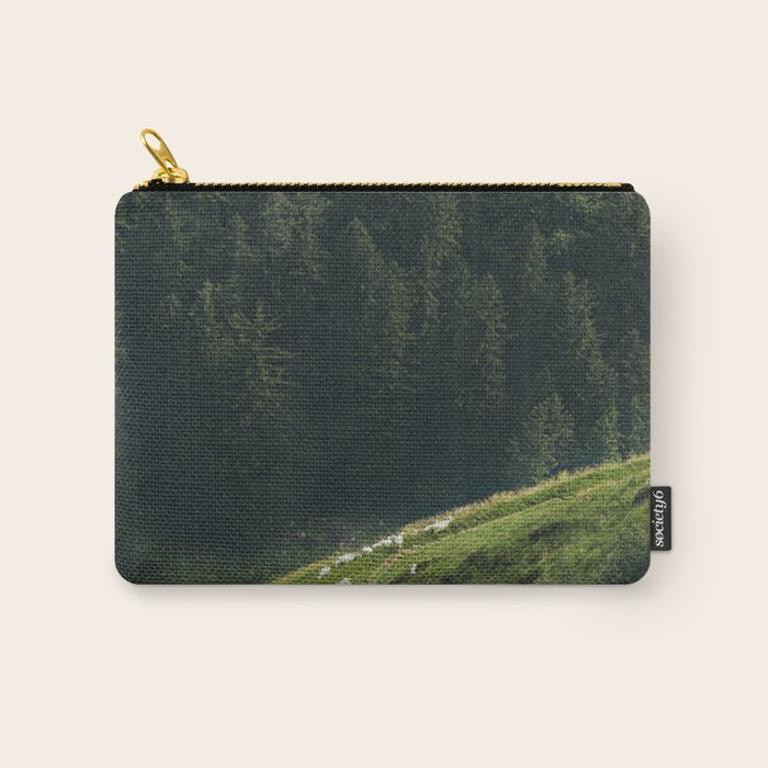 Sheep Trail in a Forest during a calm morning Carry All Pouch Gallery Image 1