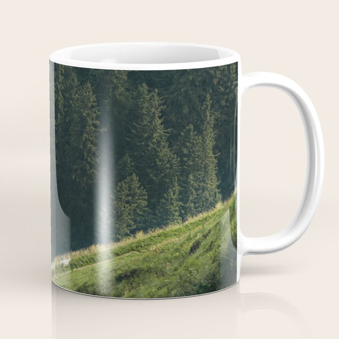 Sheep Trail in a Forest during a calm morning Coffee Mug Gallery Image 1
