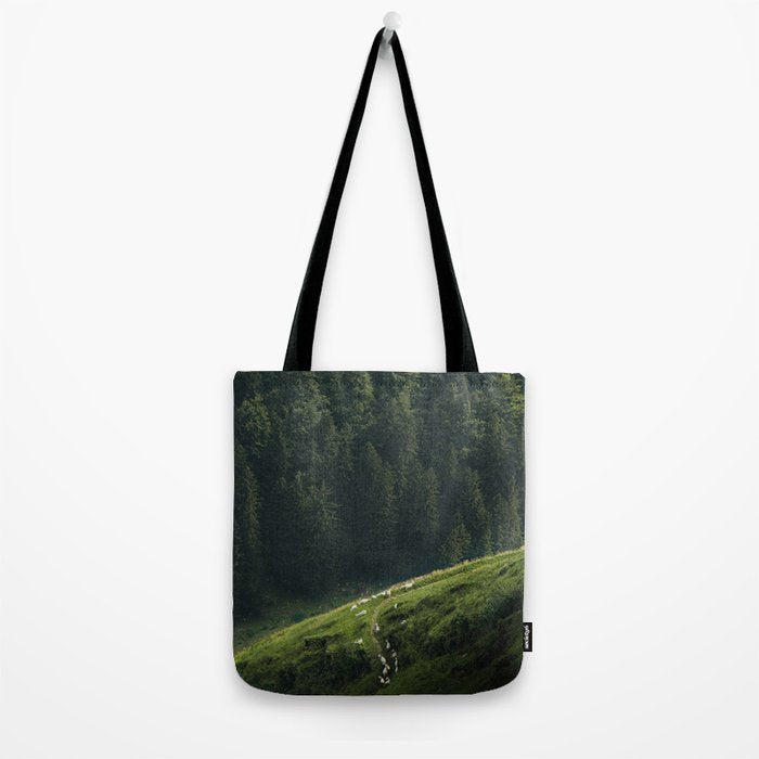 Sheep Trail in a Forest during a calm morning Tote Bag Gallery Image 2