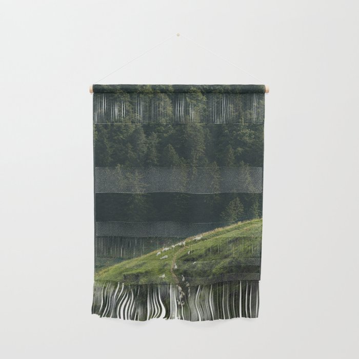 Sheep Trail in a Forest during a calm morning Wall Hanging Gallery Image 1