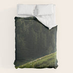 Sheep Trail in a Forest during a calm morning Comforter Gallery Image 6