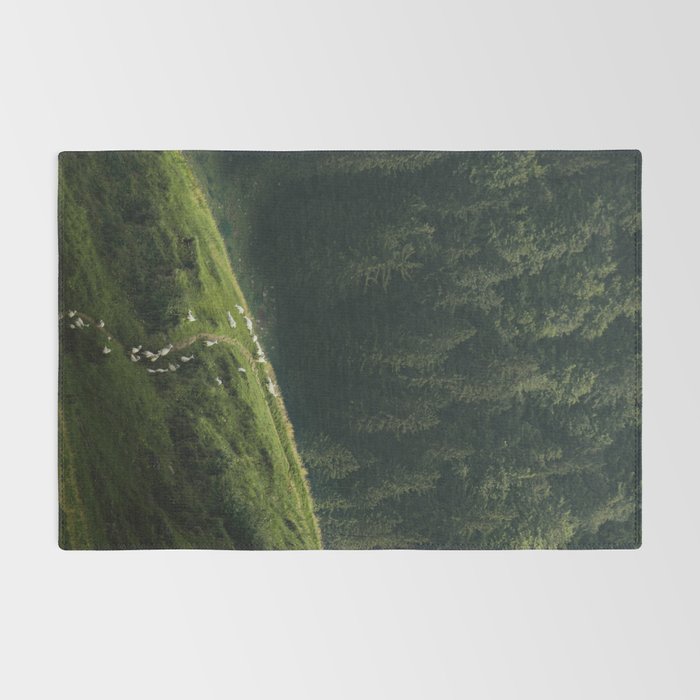 Sheep Trail in a Forest during a calm morning Rug Gallery Image 2