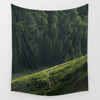 Sheep Trail in a Forest during a calm morning Wall Tapestry Gallery Image 4