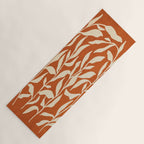 Cognac Leaves: Mid Century Terracotta Edition Yoga Mat Gallery Image 1