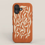 Cognac Leaves: Mid Century Terracotta Edition iPhone Case Gallery Image 1