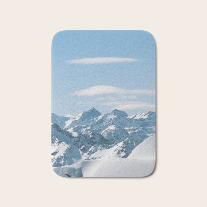 Snowy mountain range Bath Mat Gallery Image 1