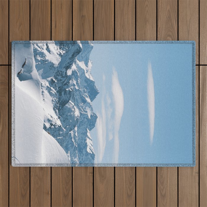 Snowy mountain range Outdoor Rug Gallery Image 1