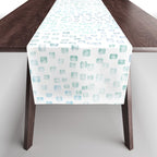 Sea Glass Watercolor // Turquoise Blue and Green Ocean Glass Beach Art Table Runner Gallery Image 1