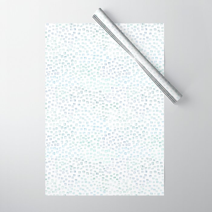 Sea Glass Watercolor // Turquoise Blue and Green Ocean Glass Beach Art Wrapping Paper Gallery Image 1