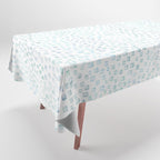 Sea Glass Watercolor // Turquoise Blue and Green Ocean Glass Beach Art Tablecloth Gallery Image 1