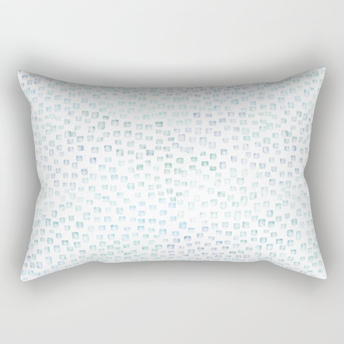Sea Glass Watercolor // Turquoise Blue and Green Ocean Glass Beach Art Rectangular Pillow Gallery Image 1