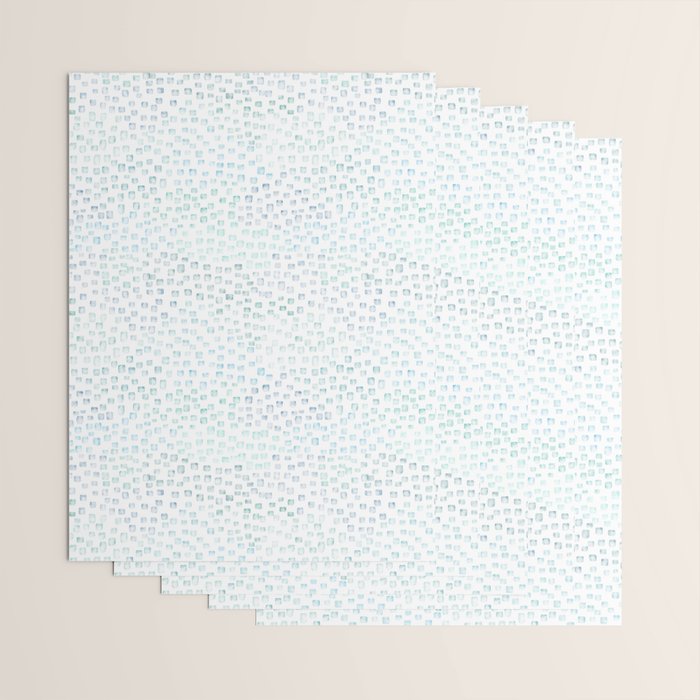 Sea Glass Watercolor // Turquoise Blue and Green Ocean Glass Beach Art Wrapping Paper Gallery Image 3