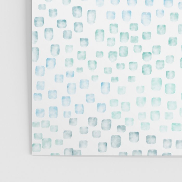 Sea Glass Watercolor // Turquoise Blue and Green Ocean Glass Beach Art Poster Gallery Image 3