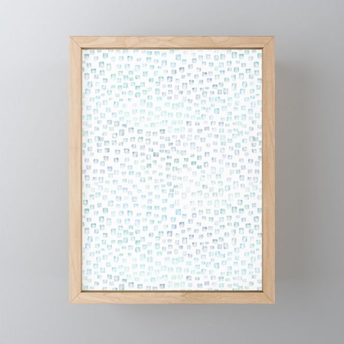 Sea Glass Watercolor // Turquoise Blue and Green Ocean Glass Beach Art Mini Art Print Gallery Image 1