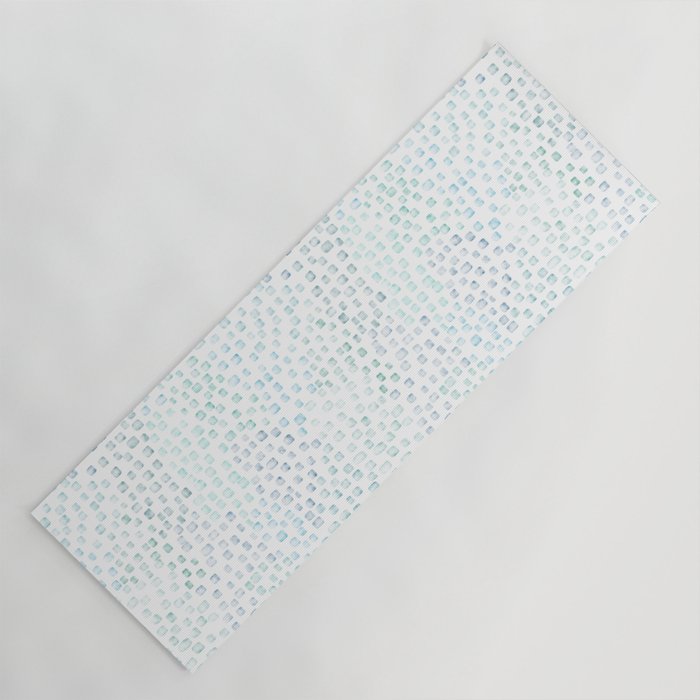 Sea Glass Watercolor // Turquoise Blue and Green Ocean Glass Beach Art Yoga Mat Gallery Image 1