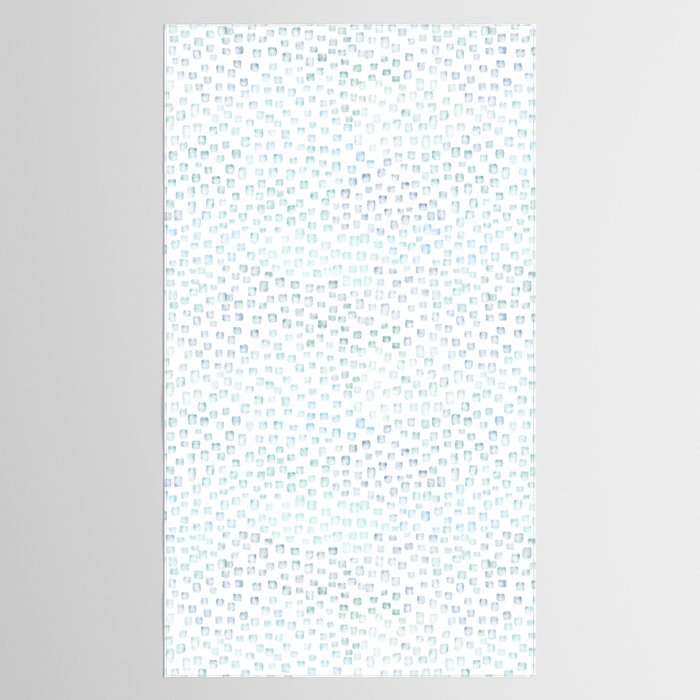 Sea Glass Watercolor // Turquoise Blue and Green Ocean Glass Beach Art Tablecloth Gallery Image 2
