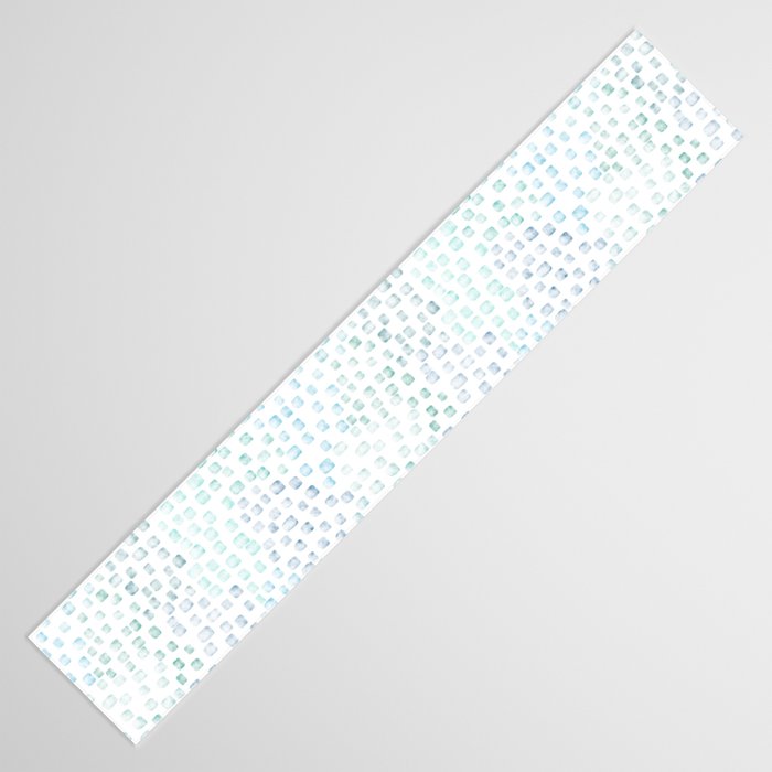 Sea Glass Watercolor // Turquoise Blue and Green Ocean Glass Beach Art Table Runner Gallery Image 3