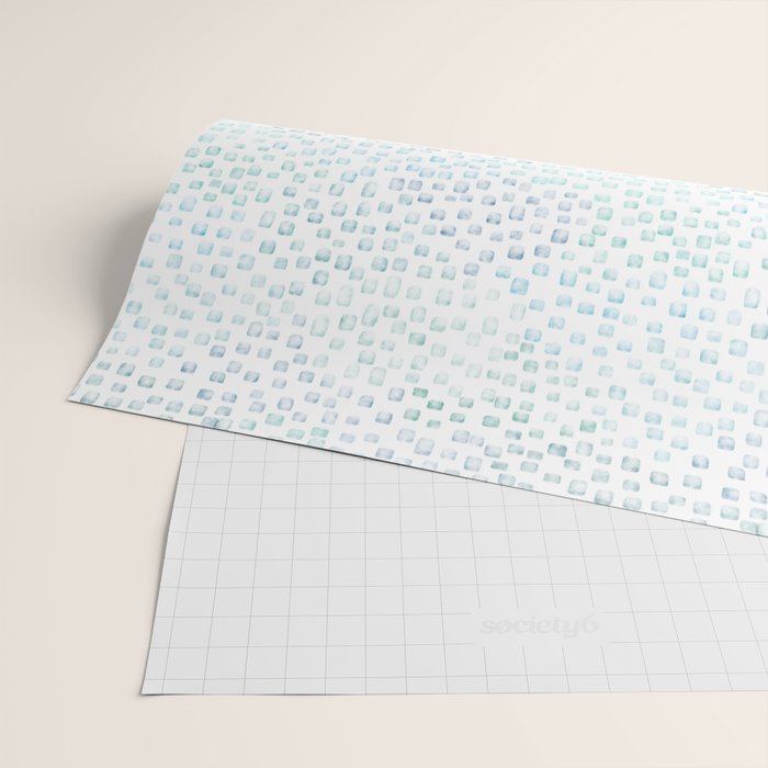 Sea Glass Watercolor // Turquoise Blue and Green Ocean Glass Beach Art Wrapping Paper Gallery Image 2