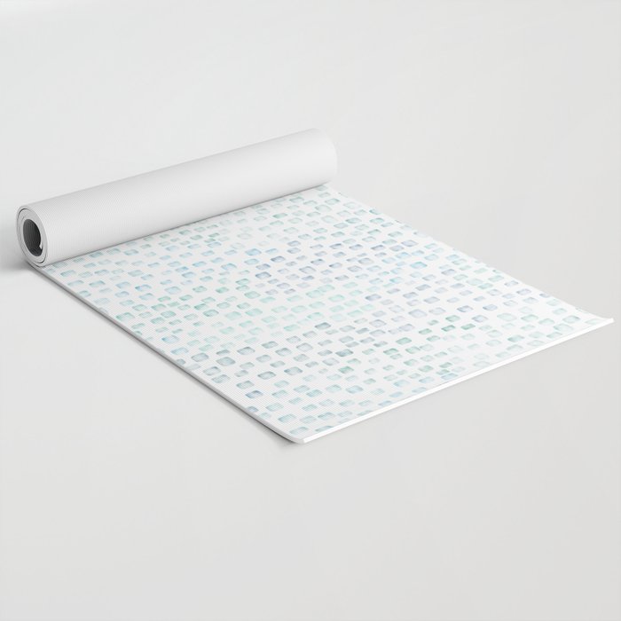 Sea Glass Watercolor // Turquoise Blue and Green Ocean Glass Beach Art Yoga Mat Gallery Image 2