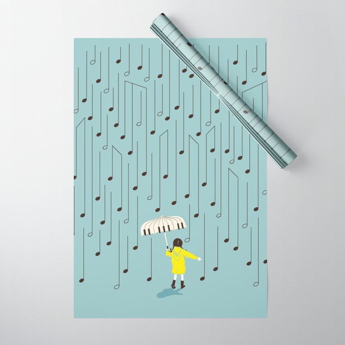 Singing in the Rain v2 Wrapping Paper Gallery Image 1