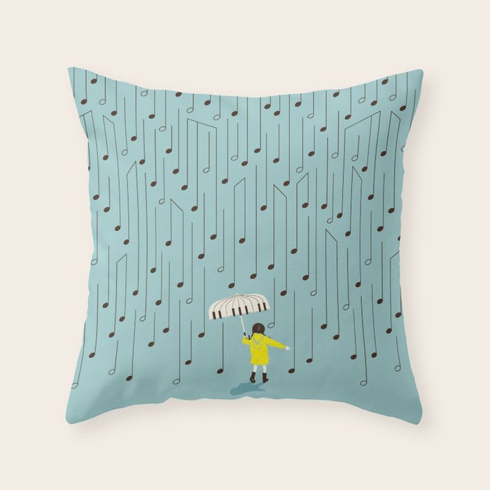 Singing in the Rain v2 Throw Pillow Gallery Image 6