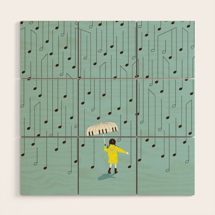 Singing in the Rain v2 Wood Wall Art Gallery Image 1