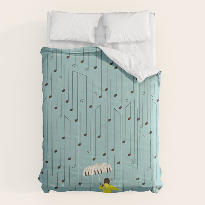 Singing in the Rain v2 Comforter Gallery Image 1