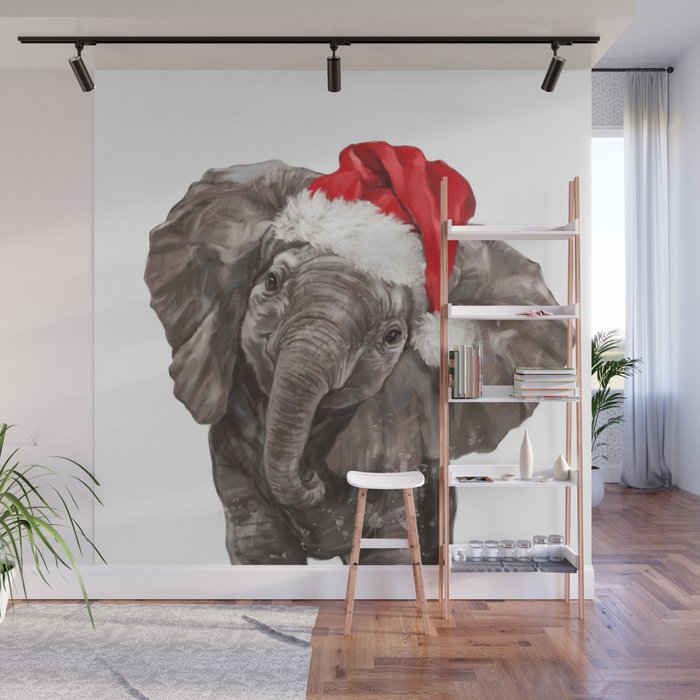 Christmas Baby Elephant Wall Mural Gallery Image 1