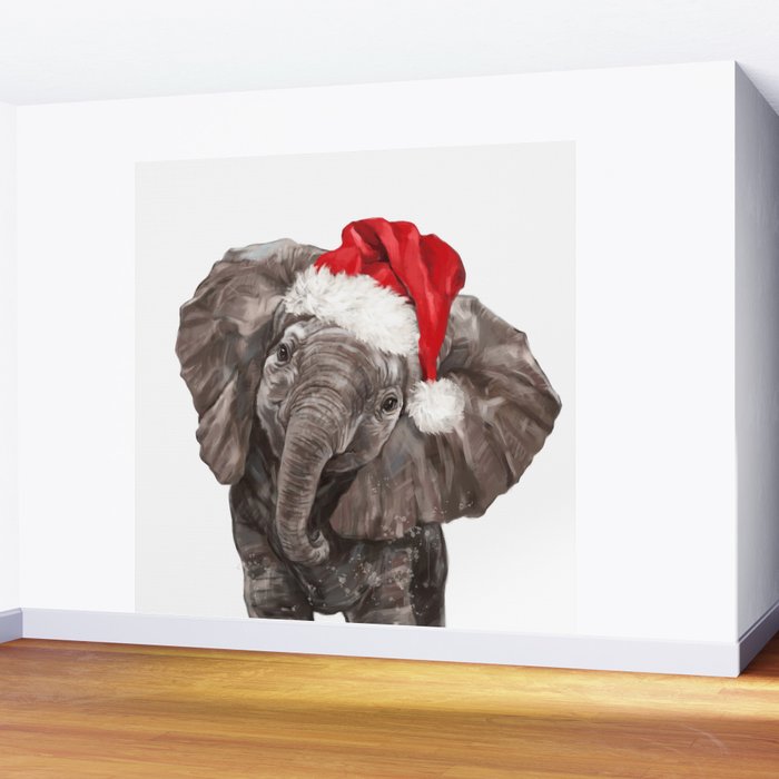 Christmas Baby Elephant Wall Mural Gallery Image 2