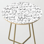 Boobs Pattern - black and white line drawing, life drawing, feminine art Side Table Gallery Image 2