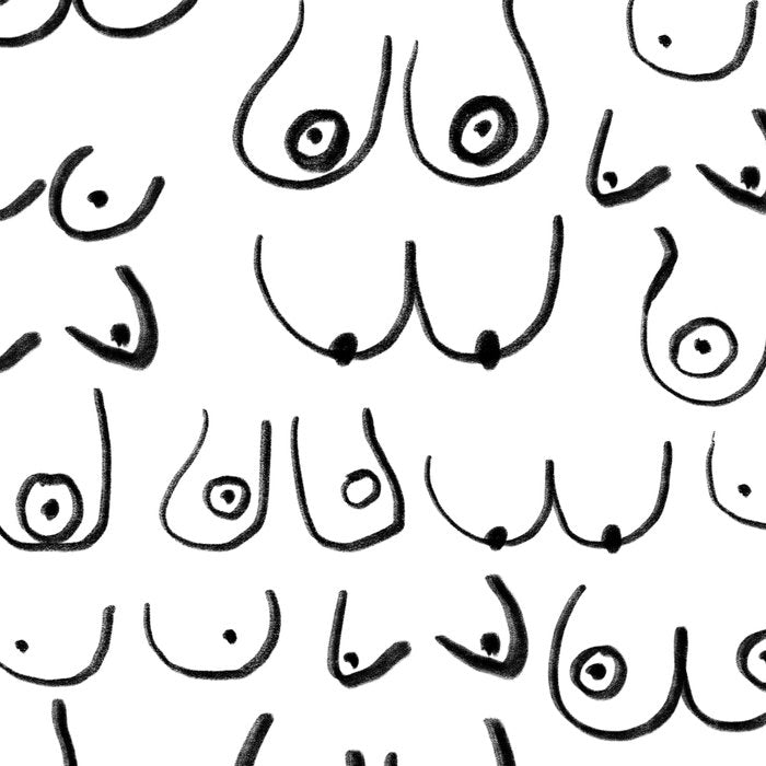 Boobs Pattern - black and white line drawing, life drawing, feminine art Coffee Mug Gallery Image 2