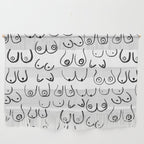 Boobs Pattern - black and white line drawing, life drawing, feminine art Wall Hanging Gallery Image 1