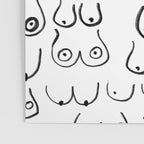 Boobs Pattern - black and white line drawing, life drawing, feminine art Poster Gallery Image 3