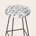 Boobs Pattern - black and white line drawing, life drawing, feminine art Stool Gallery Image 2