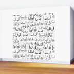 Boobs Pattern - black and white line drawing, life drawing, feminine art Wall Mural Gallery Image 2