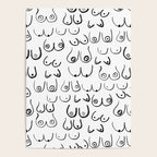 Boobs Pattern - black and white line drawing, life drawing, feminine art Poster Gallery Image 4