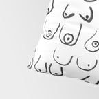 Boobs Pattern - black and white line drawing, life drawing, feminine art Pillow Sham Gallery Image 4