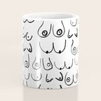 Boobs Pattern - black and white line drawing, life drawing, feminine art Coffee Mug Gallery Image 4