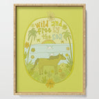 wild horses by the sea // retro surf art by surfy birdy Serving Tray Gallery Image 1
