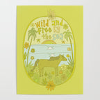 wild horses by the sea // retro surf art by surfy birdy Poster Gallery Image 4