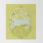 wild horses by the sea // retro surf art by surfy birdy Throw Blanket Gallery Image 2