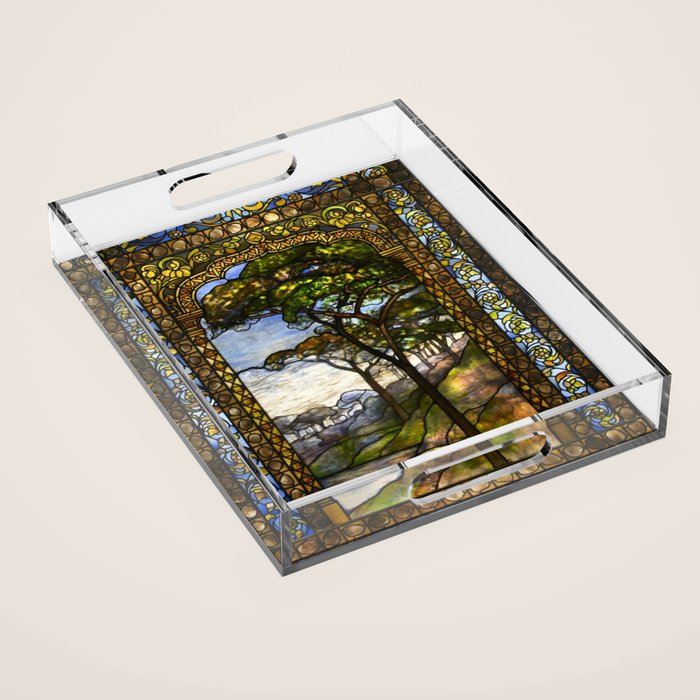 Louis Comfort Tiffany - Decorative stained glass 14. Acrylic Tray Gallery Image 1