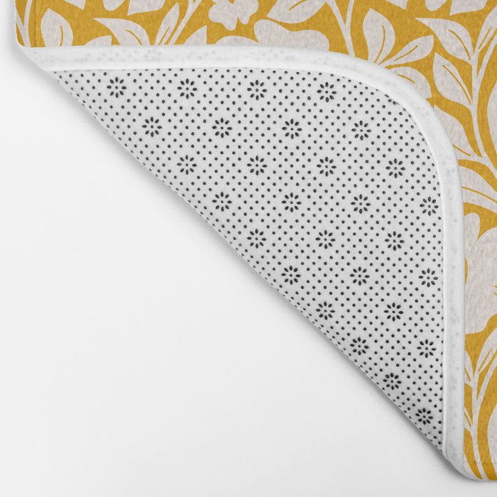 Tropical Vines Pattern - Gold Yellow Bath Mat Gallery Image 2