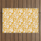 Tropical Vines Pattern - Gold Yellow Outdoor Rug Gallery Image 1