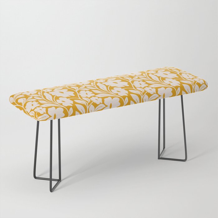 Tropical Vines Pattern - Gold Yellow Bench Gallery Image 1