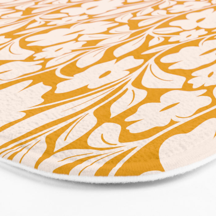 Tropical Vines Pattern - Gold Yellow Bath Mat Gallery Image 3