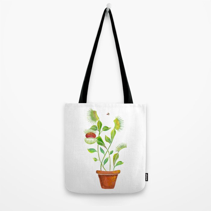 Venus Fly Trap Watercolor Tote Bag Gallery Image 2
