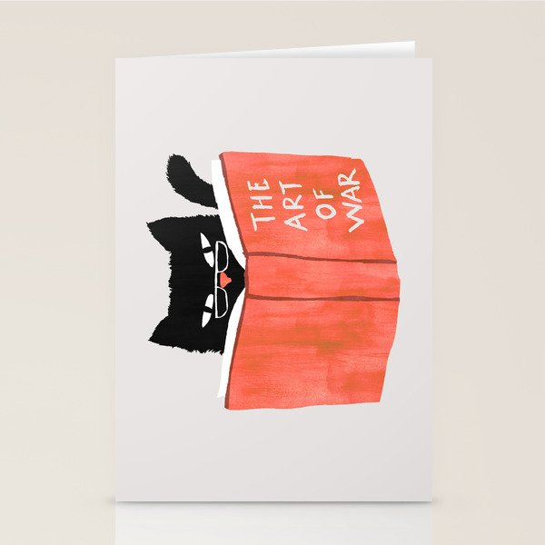 Cat reading book Stationery Card Gallery Image 2